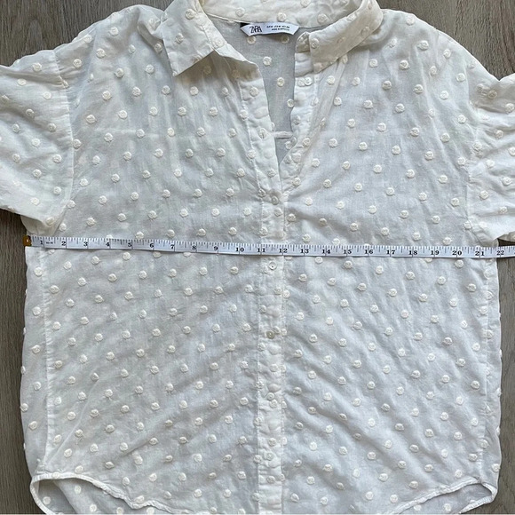 Zara Polka Dot Shirt with Embroidery - Picture 7 of 9